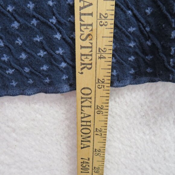 Pure Jill Sweater Sz Medium Navy Blue Textured Light Knit Top Cropped 3/4 Sleeve - Picture 8 of 9